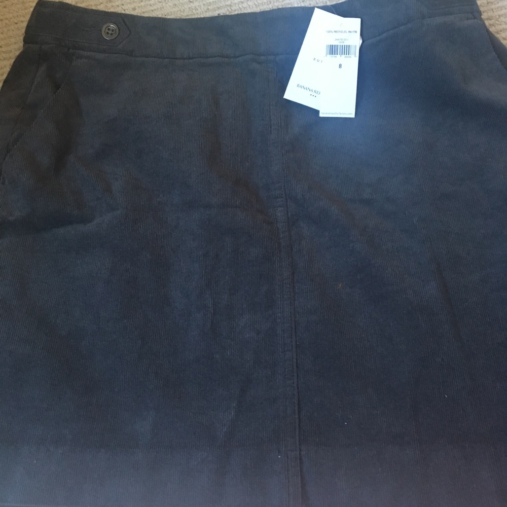 Gray cord mini skirt